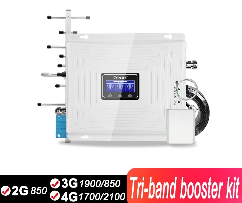 Amplificador de senal de telcel y movistar 850 2G 3G 4G de 3 bandas 1700 2100 1900mhz 65db Mimercado .mx